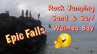 Waimea Bay Beach, Surf, & Rock Jumping | 4K Oahu Hawaii Travel Video | Beautiful Views & Epic Fails
