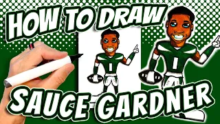 How to Draw Sauce Gardner for Kids - NFL Football New York Jets