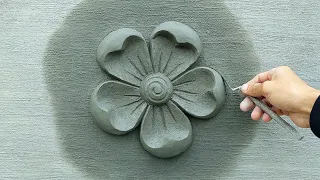 It's great to make floating five-petaled peach petals with sand cement for wall decoration