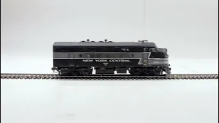 HO Scale Athearn Genesis NYC F-7a #1610 sound/lights test video.