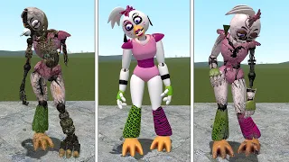 NEW RUIN DLC ANIMATRONICS: Chica Glamrocks meet Shattereds meet Ruins in Garry's Mod!