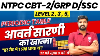 🔥NTPC CBT-2/GRP D/SSC || (level 2, 3, 5) || Periodic Table (आवर्त सारणी) Complete in 1 Class ||