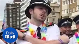Hilarious video shows police officer dancing during Brighton Pride