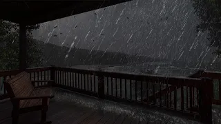 Rainstorm Outside the Porch - Feel the Big Stormy on the Mountain that Helps You Fall Asleep