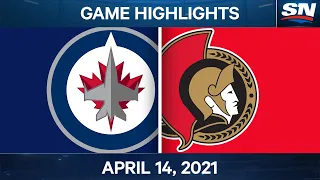 NHL Game Highlights | Jets vs. Senators - Apr. 14, 2021