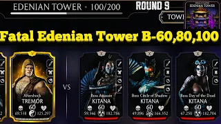 Fatal Edenian Tower Boss 100 & 60,80 Fight + A Diamond Card Reward MK Mobile