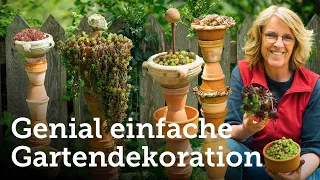 DIY: Einfache, natürliche Deko aus Tontöpfchen, Hauswurz- raffiniert in Szene gesetzt! 🤗