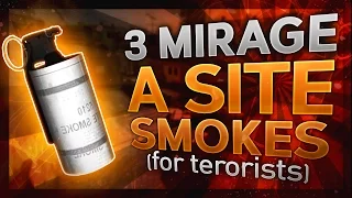 CS:GO 🔥 3 Mirage A site Smokes for easy execution (for T) 🔥 CT / Stairs / Jungle