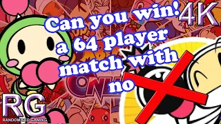 Super Bomberman R Online, Can you win a 64 player match without dropping a bomb as Green Bomberman?