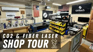 Co2 & Fiber Laser Shop Tour | OMTECH | How To Set Up A Full-Time Laser Shop In A Smaller Space