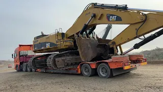 Transporting The Caterpillar 385C Excavator On Site - Sotiriadis/Labrianidis Mining Works - 4k