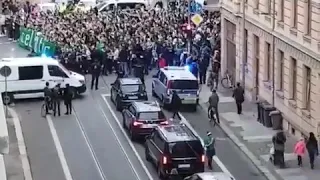 Thousands of Celtic fans on the march in Germany  Very impressive!