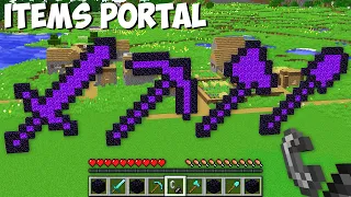 What if YOU BUILD PORTAL IN THE FORM OF ITEMS in Minecraft ! NEW SECRET ITEMS PORTAL !