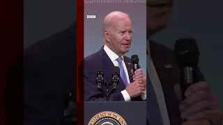 Joe Biden confuses audience after addressing crowd member with "God save the Queen" #Shorts #BBCNews