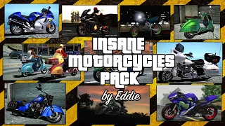 Обзор на пак мотоциклов INSANE MOTORCYCLES PACK by Eddie для GTA SAN ANDREAS