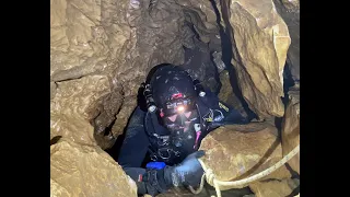 Terminal sump dive in Melouri cave, Kumistavi, Georgia