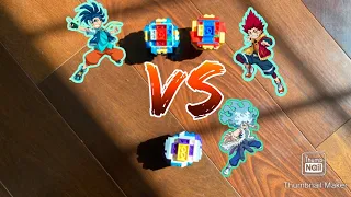 Anime vs real life! Super Hyperion and King Helios vs Rage Longinus | LEGO beyblade battles