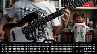 RAMONES - Blitzkrieg Bop (bass cover w/ Tabs)