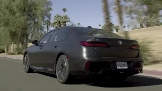 The New BMW i7 xDrive60 in Frozen Deep Grey Driving Video