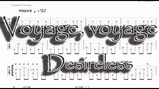 Desireless - Voyage, voyage || Fingerstyle Acoustic Guitar Cover || Free Tab PDF