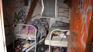 Homeless man living inside haunted lunatic asylum (abandoned)