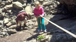 Mags abseiling Titahi Bay Rocks