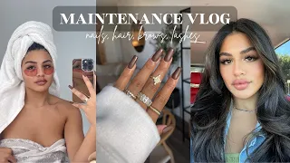 Maintenance vlog: getting my lips done, brows, lashes, hair & nails.