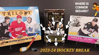 2023-24 UPPER DECK TRILOGY, SP GAME USED, & TIM HORTONS DUOS ➡️ CONNOR BEDARD ROOKIE CHASE CONTINUES