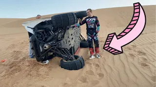 Dad WRECKS BRAND NEW YAMAHA YXZ1000R and BIG ATV JUMPS at Little Sahara Sand Dunes!!