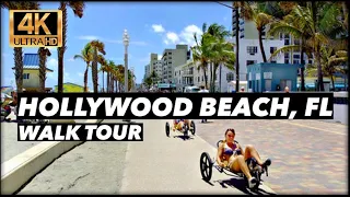 Hollywood Beach Broad Walk [4K] Walk Tour | Hollywood Beach, FL USA