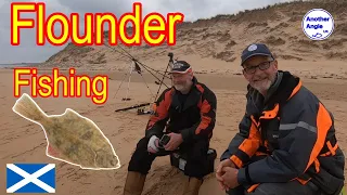 Friends catching Flounders : Beach Fishing : North East Scotland