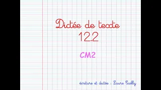 CM2 : dictee 12.2