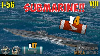 SUBMARINE I-56 4 Kills & 112k Damage | World of Warships Gameplay