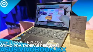 Asus VIVOBOOK 16X | Tela de 16 Polegadas, RTX 2050 e Core i5 12450H | Hands On