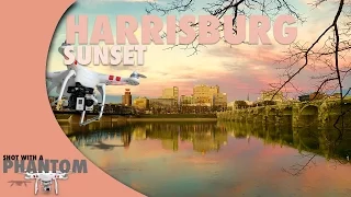 The city of Harrisburg, PA at Dawn from a Drone is Amazing.