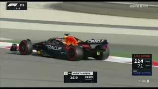 Max Verstappen aborts his push lap as he locks up  Pressure on    F1 BahrainGP