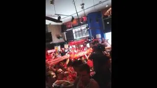 Liverpool fans singing YNWA in a pub nearby Tel Aviv