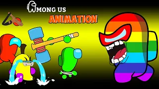 어몽어스 VS 좀비 애니메이션 ( GIANT RAINBOW AMONG US ) - AMONG US FUNNY ANIMATION