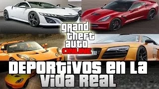 GTA V Online - Los Deportivos en la Vida Real | Jester, 9F, Coquette, Lotus y mas