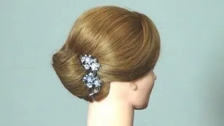 Прическа на средние волосы: Ракушка. French twist hairstyle tutorial