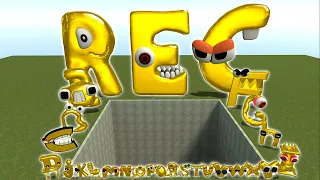 DESTROY ALL 3D GOLDEN ALPHABET LORE FAMILY IN BIG HOLE - Garry's Mod