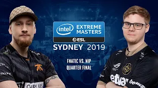 CS:GO - Fnatic vs. NiP [Dust2] Map 3 - Quarter Final #2 - IEM Sydney 2019