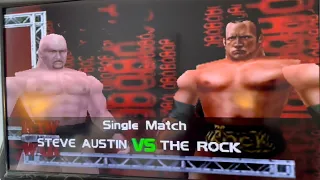 WWF No Mercy Nintendo 64 N64 The Rock vs Stonecold Steve Austin on Expert Difficulty play through