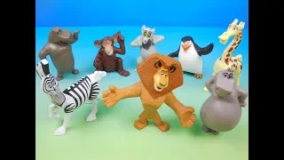 2008 MADAGASCAR ESCAPE 2 AFRICA SET OF 8 McDONALDS HAPPY MEAL COLLECTION MOVIE TOYS VIDEO REVIEW