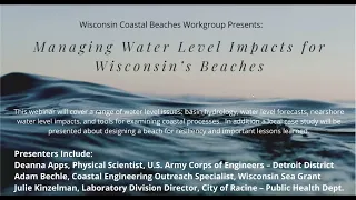 Great Lake Water Levels: Wisconsin Coastal Beaches Working Group Webinar Oct. 27, 2020