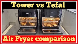 Tower vs. Tefal Air Fryer comparison,  cooking chicken