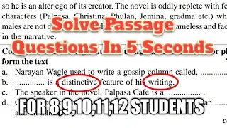 Solve Any Passage In 5 Seconds || Best Tips For SEE And NEB Student