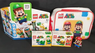 Unboxing: Lego Super Mario Luigi Starter Course, Bee and Frog Mario Power Up Packs + Carry Case