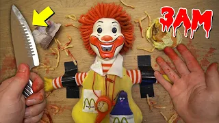 CUTTING OPEN HAUNTED RONALD MCDONALD DOLL AT 3 AM!! (WHAT'S INSIDE!?)