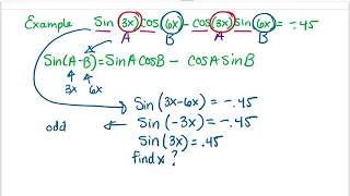 Example: Solving a Trig Equation Using Sum and Difference Identity